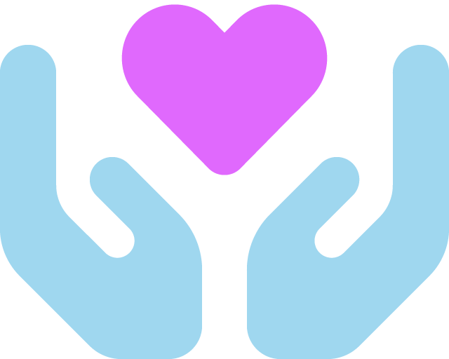 Hands and heart icon